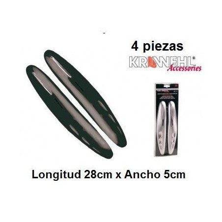 Kit 4 piezas 28cm Protector Adhesivo Paragolpes 28x5mm Negro
