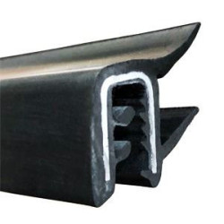 CR019 · 21x15mm Perfil Lamelunas Flocado · Tira rígida de 1 metro · Con metal interior