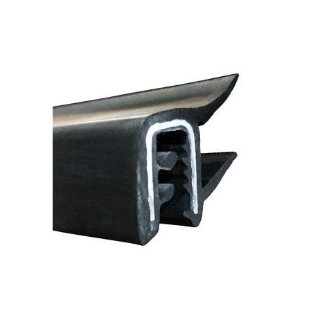 CR019 · 21x15mm Perfil Lamelunas Flocado · Tira rígida de 1 metro · Con metal interior