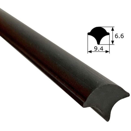 9.4x7.6mm Junquillo para Contorno de Cristal · Color Negro