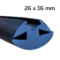 CR036 · 26x16mm Goma Contorno Cristal · Caucho EPDM · Perfil para Uniones