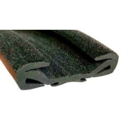 CR063 · 39x12mm Guía Cristal Flocada · Flexible · Caucho EPDM