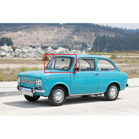 Seat 850 · Goma de Parabrisas. Luneta y Lateral · Con guía para junquillo