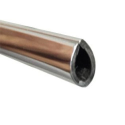 BP017 · 7.5x7mm Burlete Pvc Cromado · Adhesivo Interior