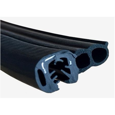 GP017 · 34x17mm Goma doble estanqueidad para puerta · Caucho EPDM