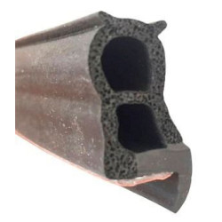 GV027 · 28.5x14.5mm Perfil Doble Goma Industrial Multiusos · Caucho EPDM + Esponja