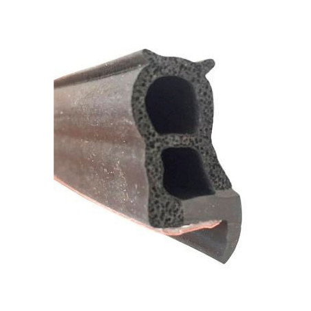 GV027 · 28.5x14.5mm Perfil Doble Goma Industrial Multiusos · Caucho EPDM + Esponja