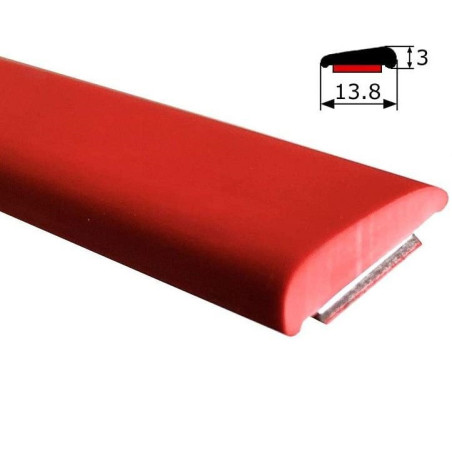 MA017 · 13.8x3mm Moldura Adhesiva Decorativa · Color Rojo