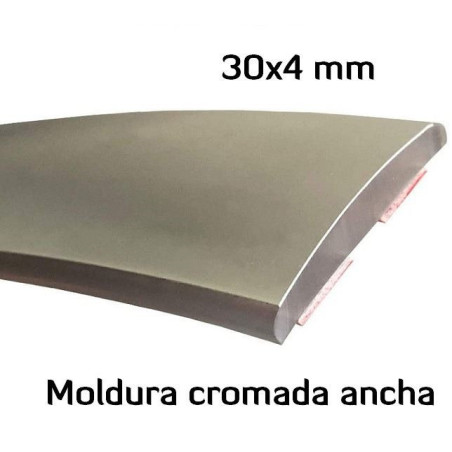MA027 · 30x4mm Moldura adhesiva Cromada · Extra Brillante