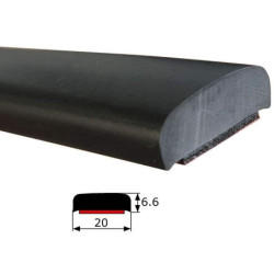 MA042 · 20x6.6mm Moldura Adhesiva Plana · Color Negro