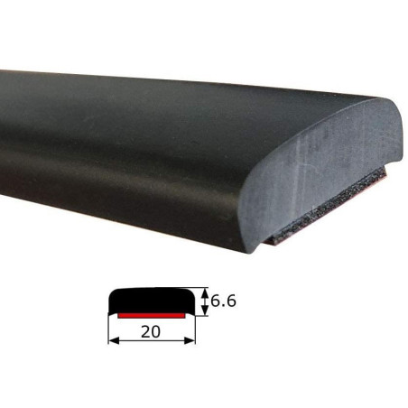 MA042 · 20x6.6mm Moldura Adhesiva Plana · Color Negro