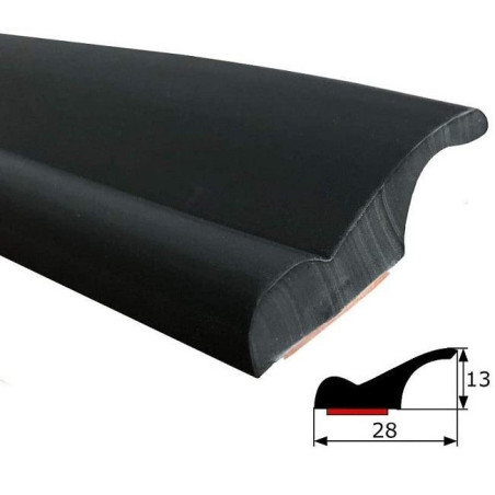 MA046 · 28x13mm Moldura Adhesiva Negra · Función Vierteaguas