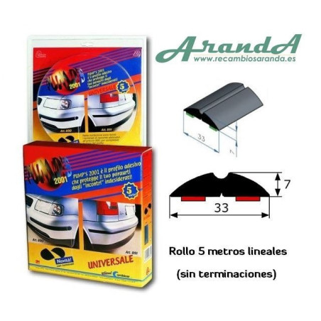MA059 · Rollo 5 metros Moldura Adhesiva Negra 33x7mm