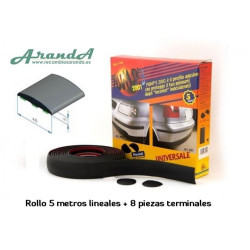 Rollo de 5 metros Moldura Adhesiva 48x5mm · Colores Negro / Gris