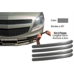 Kit 4 Protectores Adhesivos de Paragolpes 30x7mm · Color Gris · 50cm