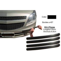 Kit 4 Protectores Adhesivos de Paragolpes 44x5mm · Color Negro · Longitud 50cm