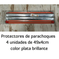 Kit 4 Protectores Adhesivos de Paragolpes 49x4cm · Color Cromado