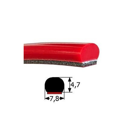 MA070 · 7.8x4.7mm Moldura Adhesiva Flexible · Color Rojo · Renault Super5