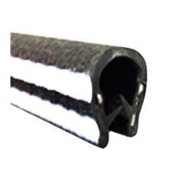 BP041 · 14x10mm Burlete Flexible Pvc · Interior metálico + Franjas Laterales