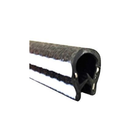 BP041 · 14x10mm Burlete Flexible Pvc · Interior metálico + Franjas Laterales