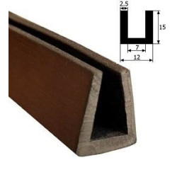 BP047 · 15x12mm Burlete Flexible Goma · Espesor 7-8mm