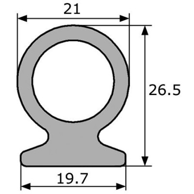 GV003/7 · 26.5x21mm Perfil Goma Industrial Multiusos XL · Caucho EPDM + Esponja GV003/7 · 26.5x21mm Perfil Goma Industrial Multiusos XL · Caucho EPDM + Esponja
