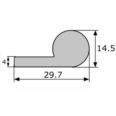 GV010 · 29.7x14.5mm Goma esponjosa industrial