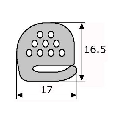 GV011 · 17x16.5mm Goma esponjosa industrial