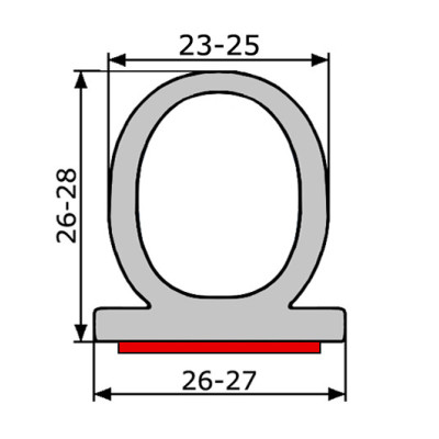 GV019/20 · 28x27mm Perfil Goma Industrial Multiusos XXL · Caucho EPDM + Esponja
