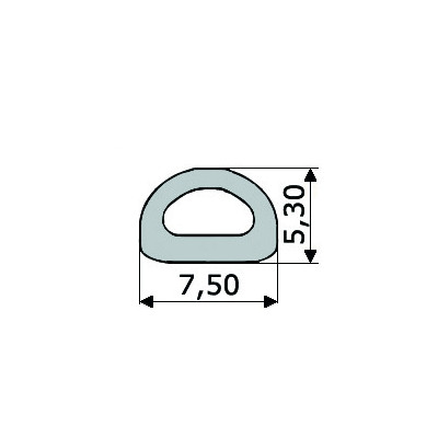 GV025/26 · 7.5x5.3mm Perfil Goma Industrial Multiusos Mini · Caucho EPDM + Esponja GV025/26 · 7.5x5.3mm Perfil Goma Industrial Multiusos Mini · Caucho EPDM + Esponja