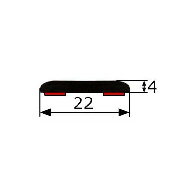 MA002 · 22x4mm Moldura Adhesiva Negra · Máxima flexibilidad