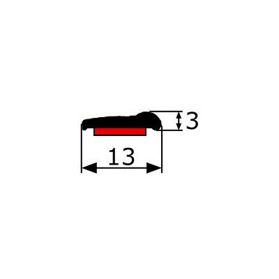 MA012 · 13x3mm Moldura Adhesiva Cromada + Franja Negra