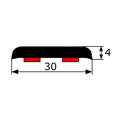 MA027 · 30x4mm Moldura adhesiva Cromada · Extra Brillante