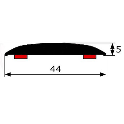 MA033 · 44x5mm Moldura Adhesiva Negra · Flexible y Elegante