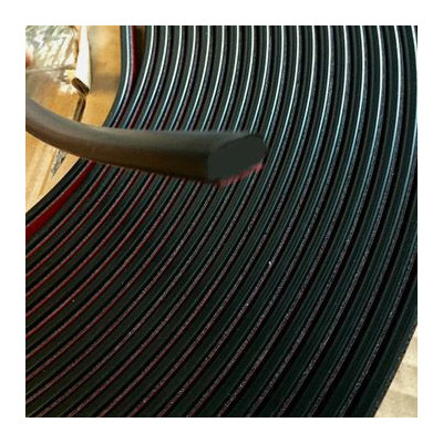 MA036/7 · 12x5.5mm Moldura Adhesiva Flexible · Colores Negro / Cromado