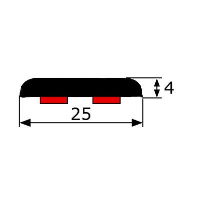 MA051 · 25x4mm Moldura Adhesiva Titanio
