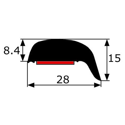 MA052 · 28x15mm Moldura Adhesiva con Perfilado Lateral
