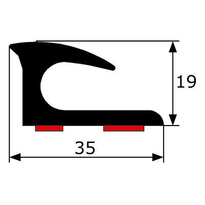 MA054 · 35x19mm Moldura Adhesiva Vierteaguas · Kit 2 piezas x 1.40m/ud MA054 · 35x19mm Moldura Adhesiva Vierteaguas · Kit 2 piezas x 1.40m/ud