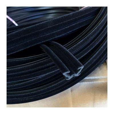 CR001 · 15x10mm Guía Cristal Flocada · Flexible · Caucho EPDM