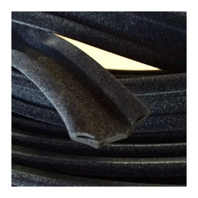 CR004 · 25x7.5mm Guía Cristal Flocada · Flexible · Caucho EPDM