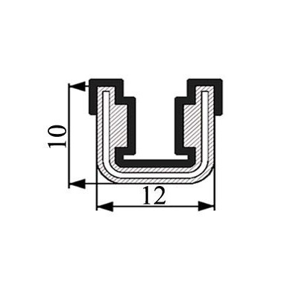 CR006 · 12x10mm Guía Cristal Articulada · Semi-Flexible · Caucho EPDM · "Cajetín"