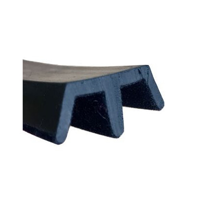 CR007 · 22.5x12.5mm Guía Cristal Flocada Doble · Flexible · Caucho EPDM