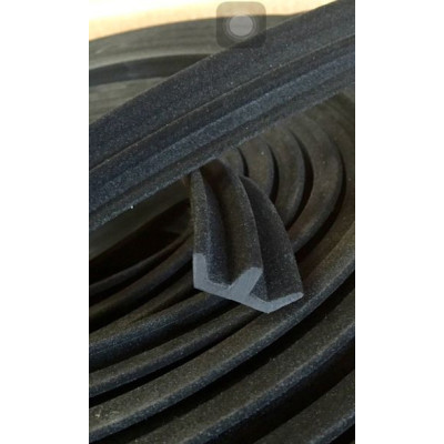 CR007 · 22.5x12.5mm Guía Cristal Flocada Doble · Flexible · Caucho EPDM