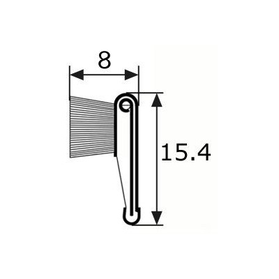 CR022 · 15.4x8mm Perfil Lamelunas Tejido · Tira semiflexible de 2 metros · Con metal interior