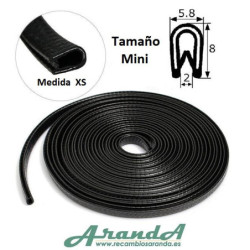 BPXS · 8x6mm Burlete Flexible Mini. Pvc con interior metálico · Varios Colores