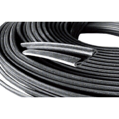 CR063 · 39x12mm Guía Cristal Flocada · Flexible · Caucho EPDM