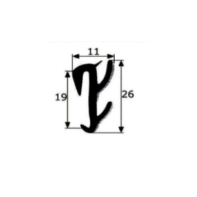 CR066 · 26x11mm Perfil Lamelunas Flocado · Tira Flexible de 1.70 metros · Sin metal