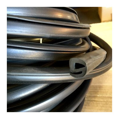 CR038 · 16x17.5mm Goma S para Contorno Cristal · Caucho EPDM · Perfil para Uniones