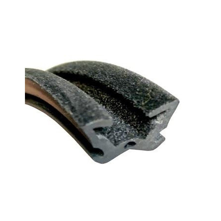 CR001 · 15x10mm Guía Cristal Flocada · Flexible · Caucho EPDM