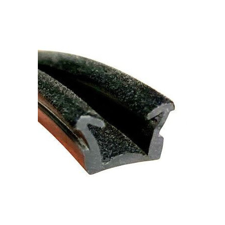 CR002 · 14x12.5mm Guía Cristal Flocada · Flexible · Caucho EPDM